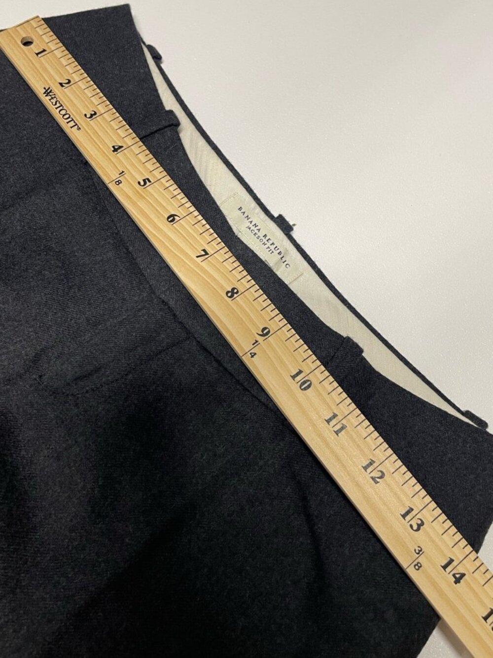 BANANA REPUBLIC Y2K Wool Jackson Fit Charcoal Grey Stretch Dress Pants - Picture 10 of 12